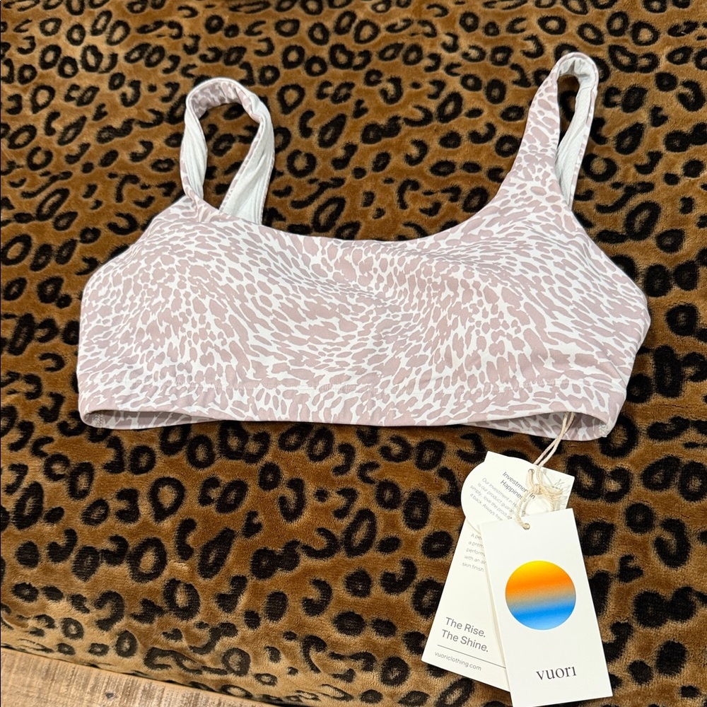 Vuori Light Pink Patterned Sports Bra